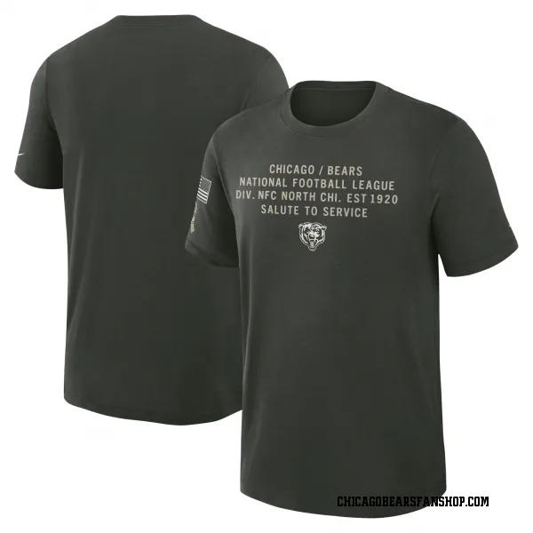 Men's Chicago Bears Green Dark 2025 Salute to Service Sideline Slub T-Shirt
