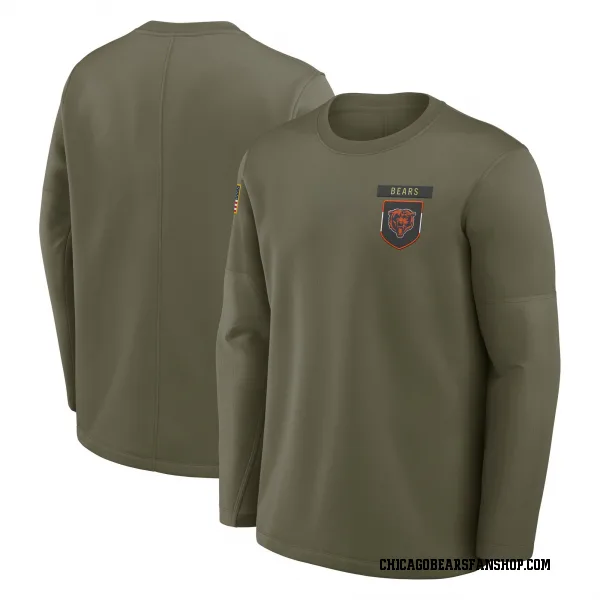 Men's Chicago Bears Olive 2025 Salute to Service Sideline Coaches Long Sleeve T-Shirt