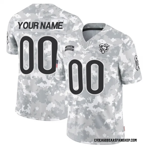 Men's Custom Chicago Bears Limited Arctic Camo 2024 Salute to Service Jersey