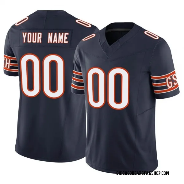 Men's Custom Chicago Bears Limited Navy Vapor F.U.S.E. Jersey