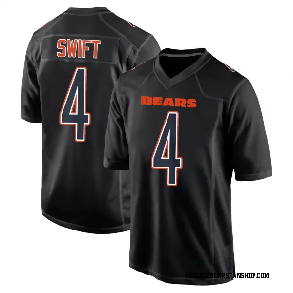 Men's D'Andre Swift Chicago Bears Game Black Carbon Fashion Jersey