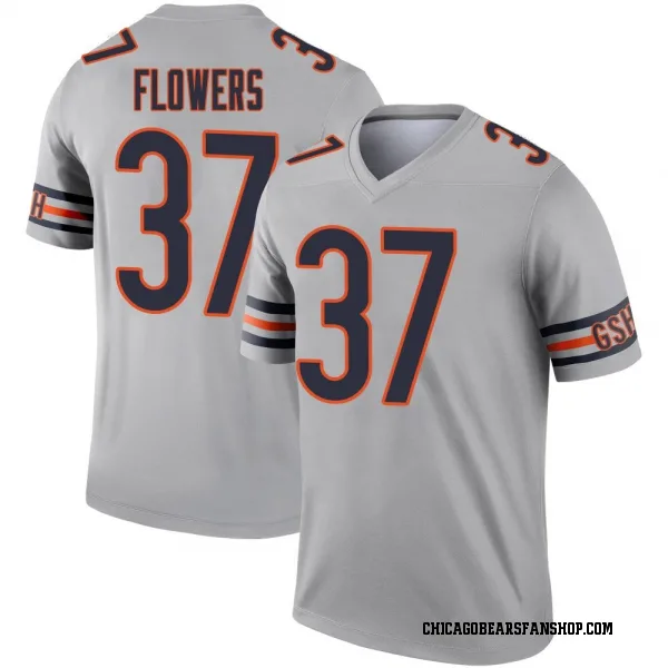Men's Dallis Flowers Chicago Bears Legend Inverted Silver Jersey