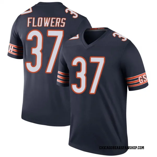Men's Dallis Flowers Chicago Bears Legend Navy Color Rush Jersey