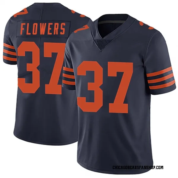 Men's Dallis Flowers Chicago Bears Limited Navy Blue Alternate Vapor Untouchable Jersey