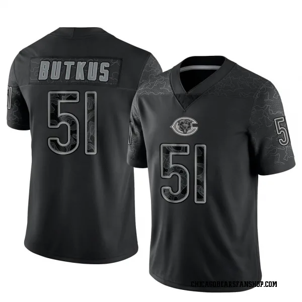 Men's Dick Butkus Chicago Bears Limited Black Reflective Jersey