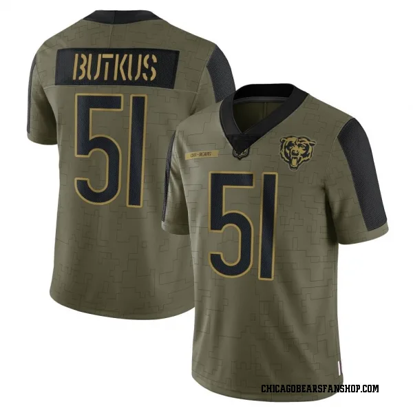 Men's Dick Butkus Chicago Bears Limited Olive 2021 Salute To Service Jersey