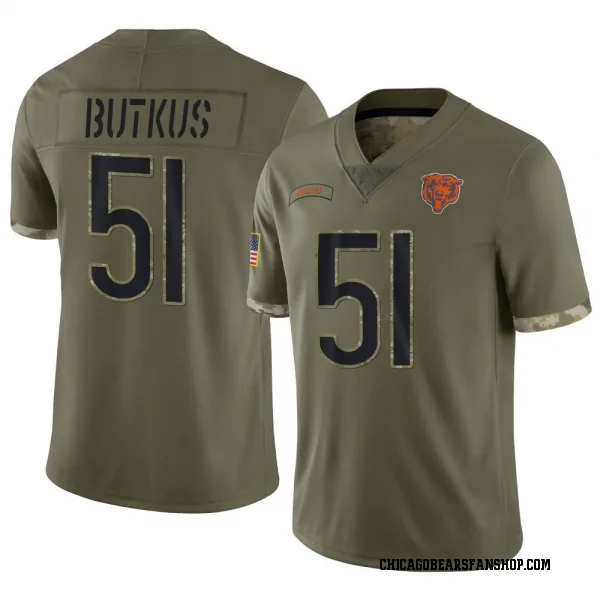 Men's Dick Butkus Chicago Bears Limited Olive 2022 Salute To Service Jersey