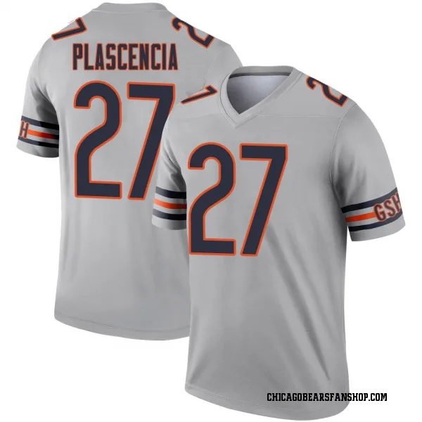 Men's Gabriel Plascencia Chicago Bears Legend Inverted Silver Jersey