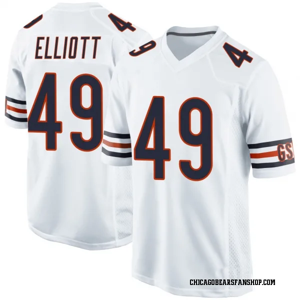Men's Keyshaun Elliott Chicago Bears Game White Jersey