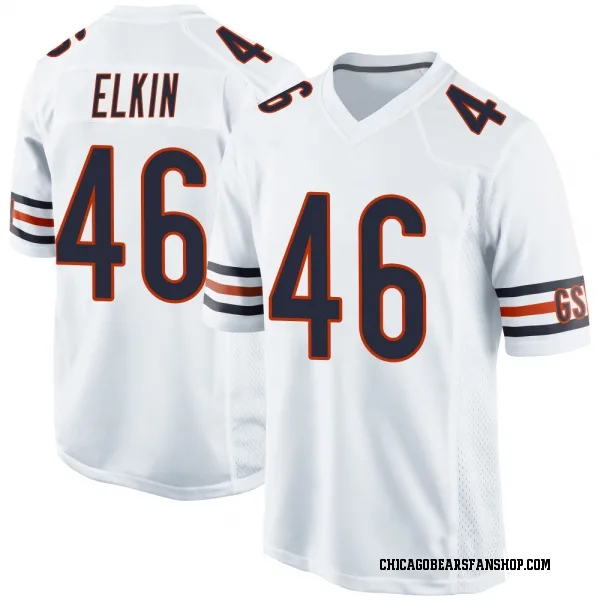 Men's Luke Elkin Chicago Bears Game White Jersey