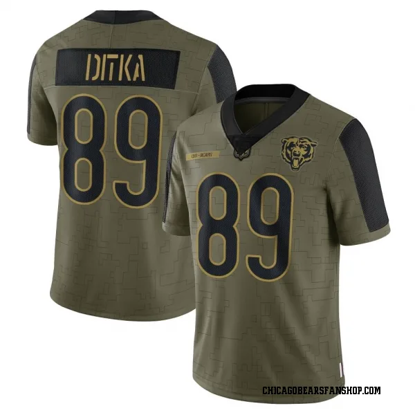Men's Mike Ditka Chicago Bears Limited Olive 2021 Salute To Service Jersey