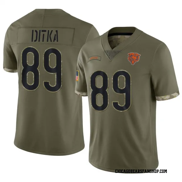 Men's Mike Ditka Chicago Bears Limited Olive 2022 Salute To Service Jersey