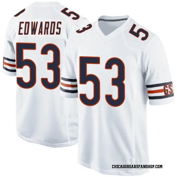 Men's T.J. Edwards Chicago Bears Game White Jersey