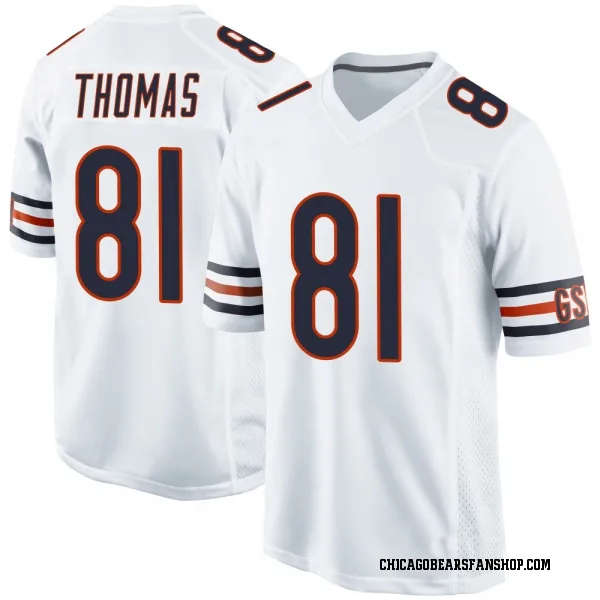 Men's Zavion Thomas Chicago Bears Game White Jersey