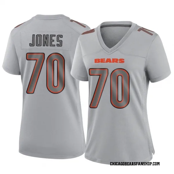 Women's Braxton Jones Chicago Bears Game Gray Atmosphere Fashion Jersey