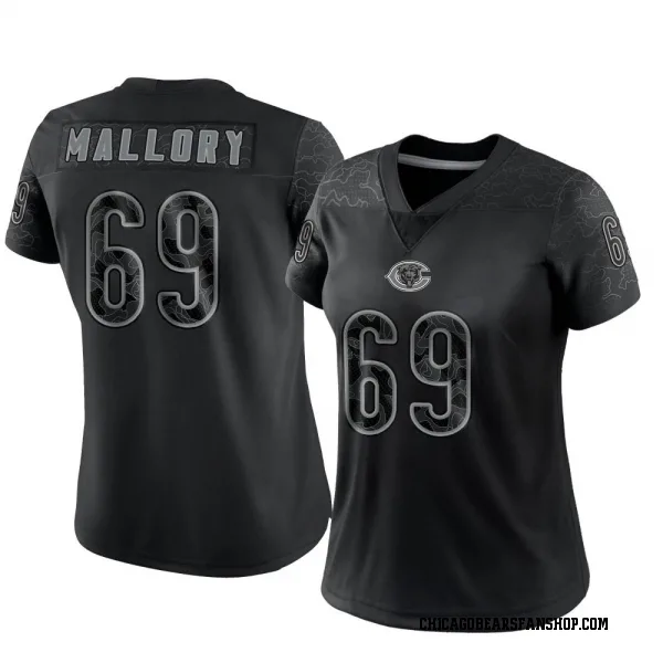 Women's Dashaun Mallory Chicago Bears Limited Black Reflective Jersey