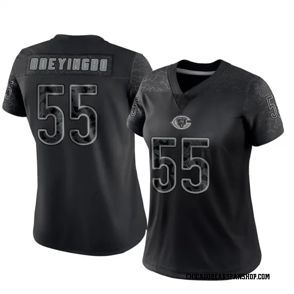 Women's Dayo Odeyingbo Chicago Bears Limited Black Reflective Jersey