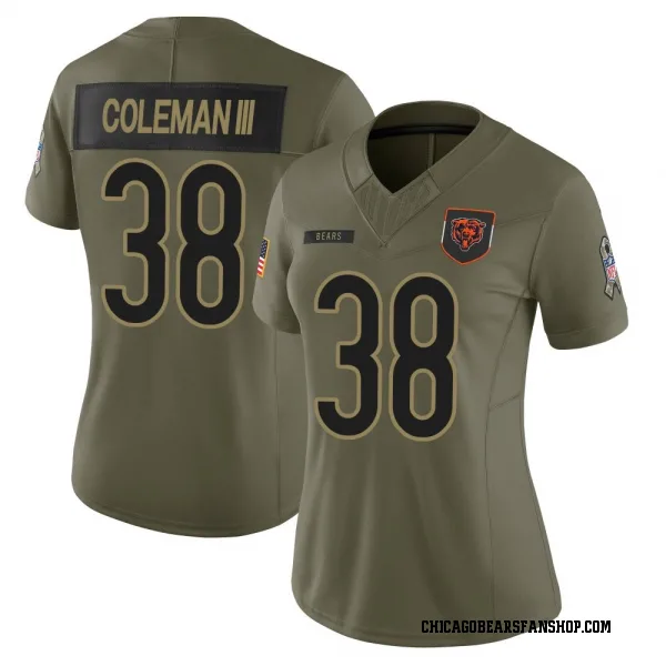 Women's Douglas Coleman III Chicago Bears Limited Olive 2025 Salute to Service Jersey