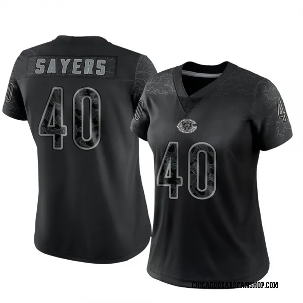 Women's Gale Sayers Chicago Bears Limited Black Reflective Jersey