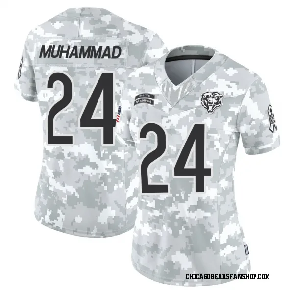 Women's Malik Muhammad Chicago Bears Limited Arctic Camo 2024 Salute to Service Jersey