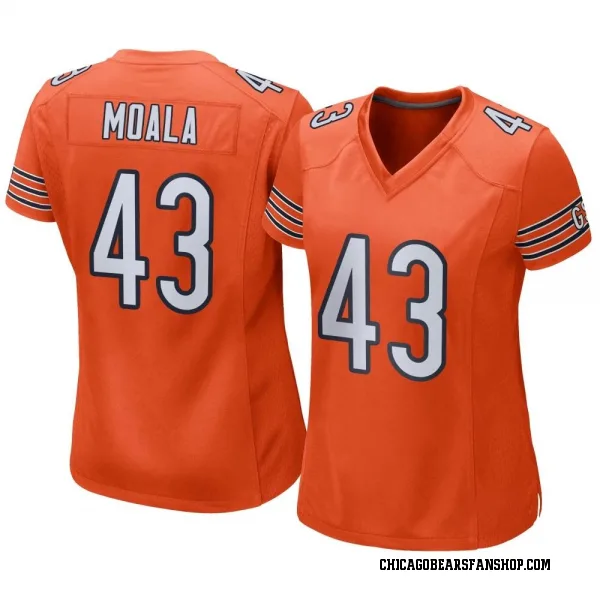 Women's Paul Moala Chicago Bears Game Orange Alternate Jersey