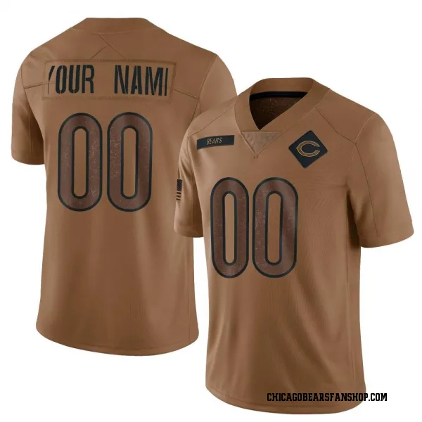 Youth Custom Chicago Bears Limited Brown 2023 Salute To Service Jersey