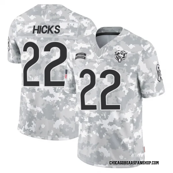Youth Elijah Hicks Chicago Bears Limited Arctic Camo 2024 Salute to Service Jersey