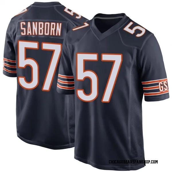 Youth Jack Sanborn Chicago Bears Game Navy Team Color Jersey