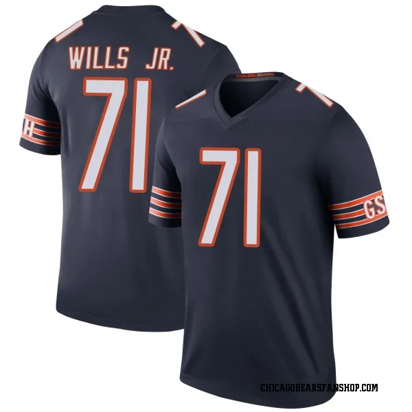 Youth Jedrick Wills Jr. Chicago Bears Legend Navy Color Rush Jersey