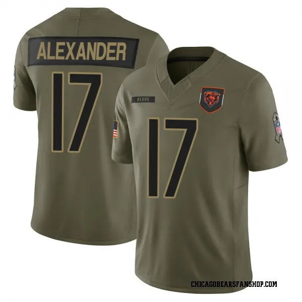 Youth Jon Alexander Chicago Bears Limited Olive 2025 Salute to Service Jersey