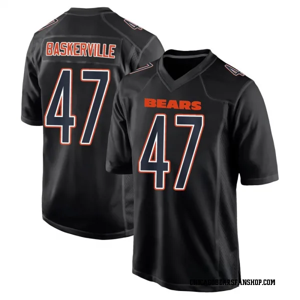 Youth Micah Baskerville Chicago Bears Game Black Carbon Fashion Jersey