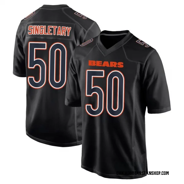 Youth Mike Singletary Chicago Bears Game Black Carbon Fashion Jersey