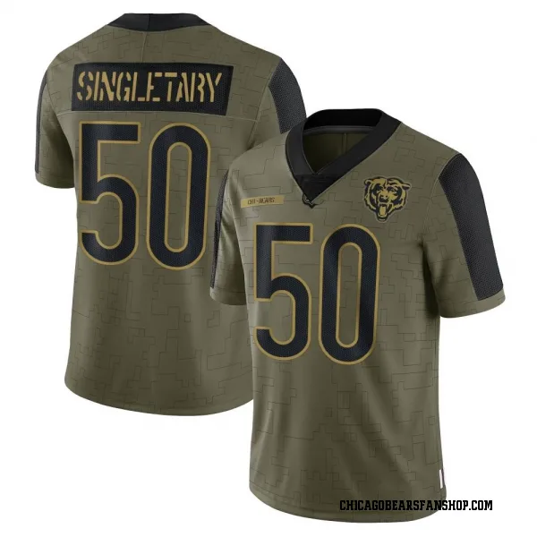 Youth Mike Singletary Chicago Bears Limited Olive 2021 Salute To Service Jersey